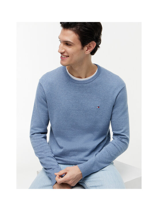 Tommy Hilfiger - Essential Cotton Crew -neule - D0Z BRISK BLUE HEATHER | Stockmann - photo 5