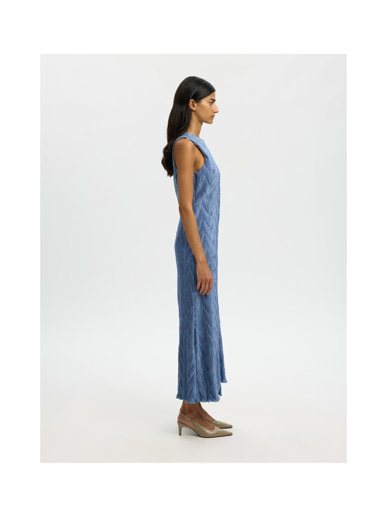 Selected - SlfAnya Regular Plisse potītes garuma kleita - DUSTY BLUE | Stockmann - photo 4
