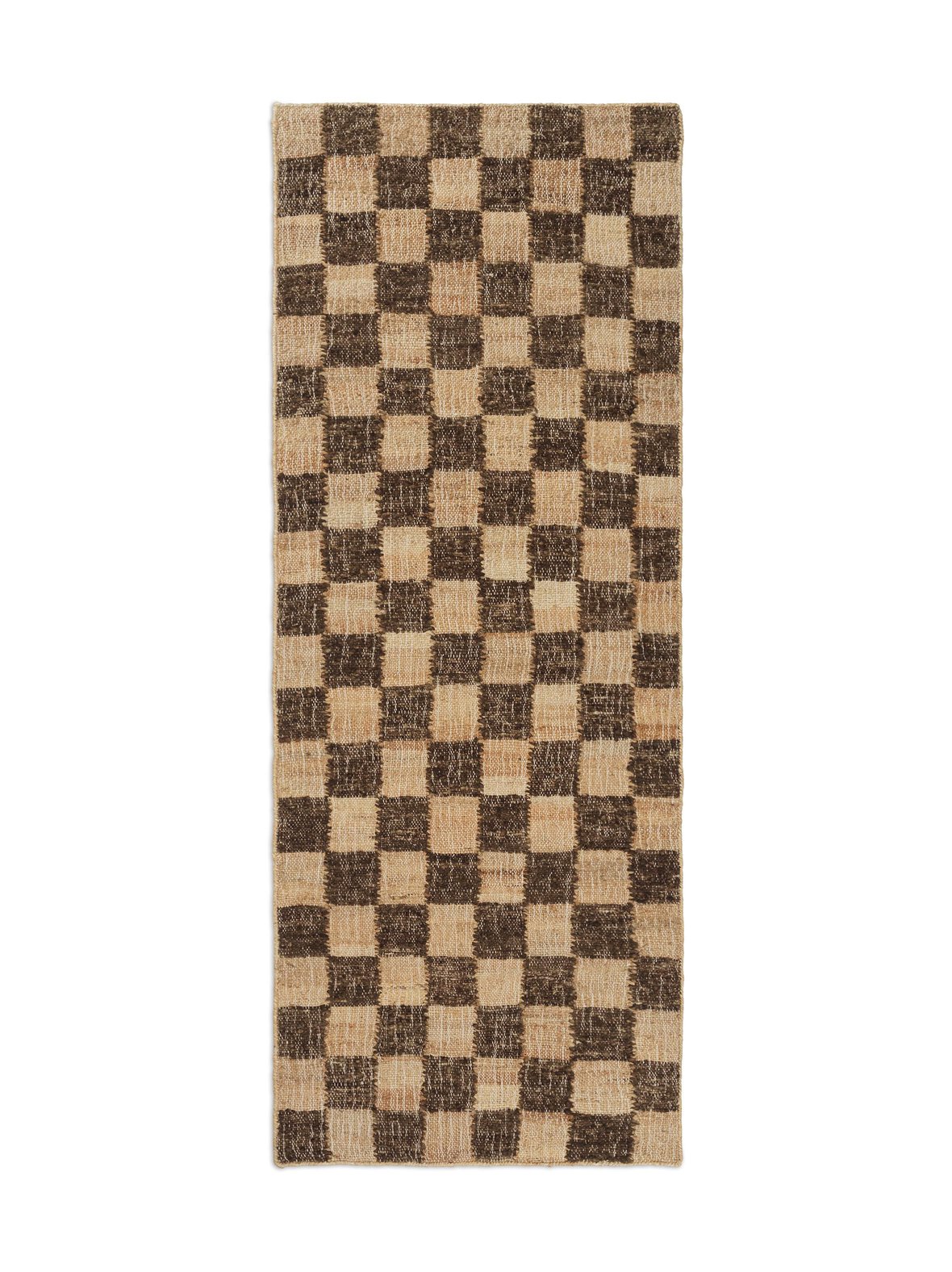 Check Wool Jute -matto, 70 x 180 cm