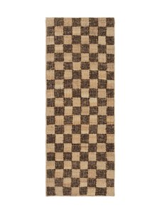 Ferm Living - Check Wool Jute -matto, 70 x 180 cm - COFFEE/NATURAL | Stockmann