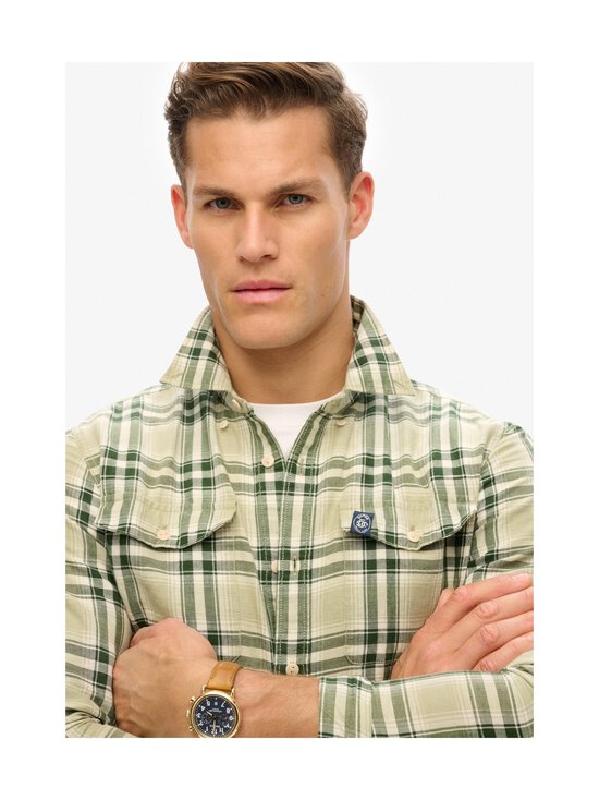 Superdry - Merchant Linen Check -kauluspaita - GYC GREEN CHECK - photo 5 Superdry - Merchant Linen Check -kauluspaita - GYC GREEN CHECK | Stockmann - photo 5
