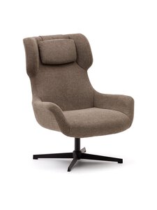 Kave Home - Zalina-nojatuoli vaaleanruskea chenille-kangas - BROWN | Stockmann