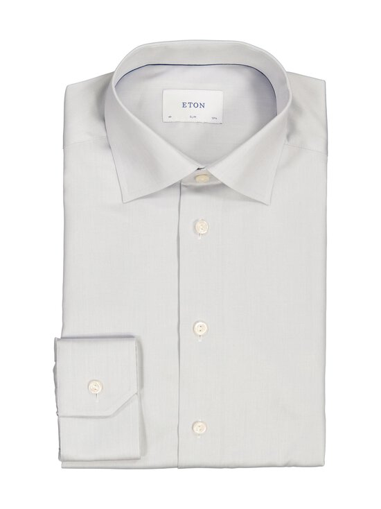 Eton - Slim Fit End On End Signature Shirt - 12 LIGHT GREY | Stockmann - photo 1