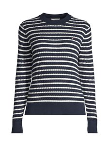Tommy Hilfiger - Kudum Cable Fine - 0BB DARK NIGHT NAVY/IVORY SILK STP | Stockmann