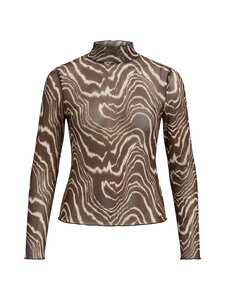Object - ObjNela Mesh krekls - SEAL BROWN AOP:BIRCH | Stockmann