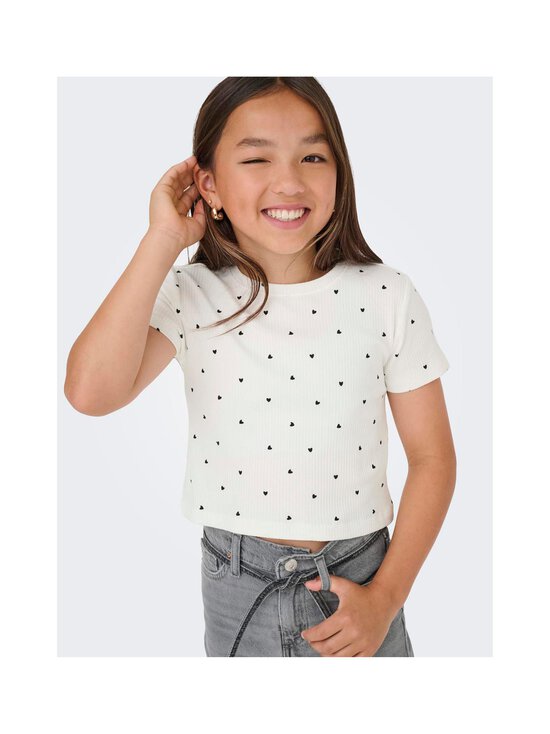 KIDS ONLY - KogBella Life -trikoopaita - CLOUD DANCER DETAIL:BLACK HEARTS | Stockmann - photo 7