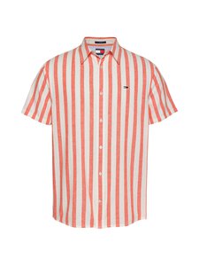 Tommy Jeans - Triiksärk TJM Linen Blend Regular Fit - 0FB ECRU / BRIGHT VERMILLION | Stockmann