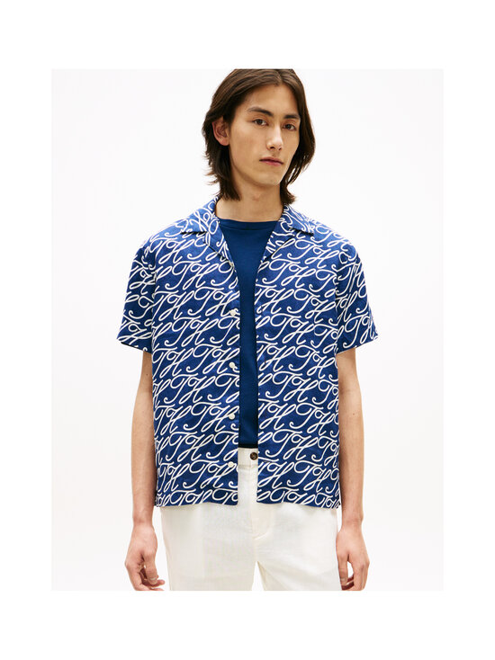 Tommy Hilfiger - Linen Camp Swimshop -kauluspaita - 0GY PREPPY NAVY / ALLOVER | Stockmann - photo 5