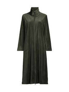 Damella - Vetoketjullinen velour-aamutakki - 258 DARK OLIVE | Stockmann