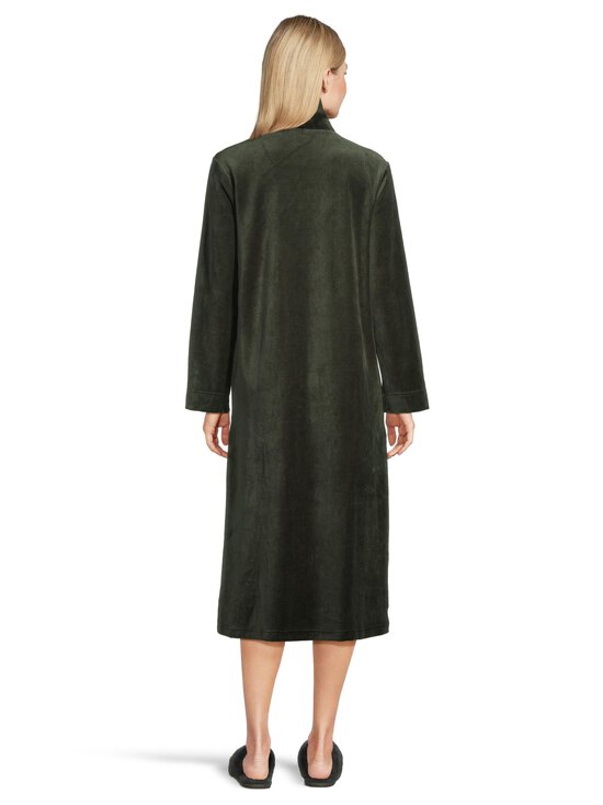 Damella - Vetoketjullinen velour-aamutakki - 258 DARK OLIVE | Stockmann - photo 3