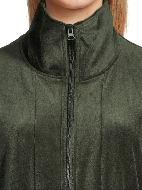 Damella - Vetoketjullinen velour-aamutakki - 258 DARK OLIVE | Stockmann - photo 4