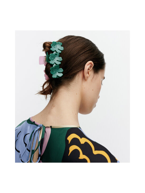 Marimekko - Mini Unikko -hiusklipsi - 370 PINK, DARK GREEN | Stockmann - photo 2