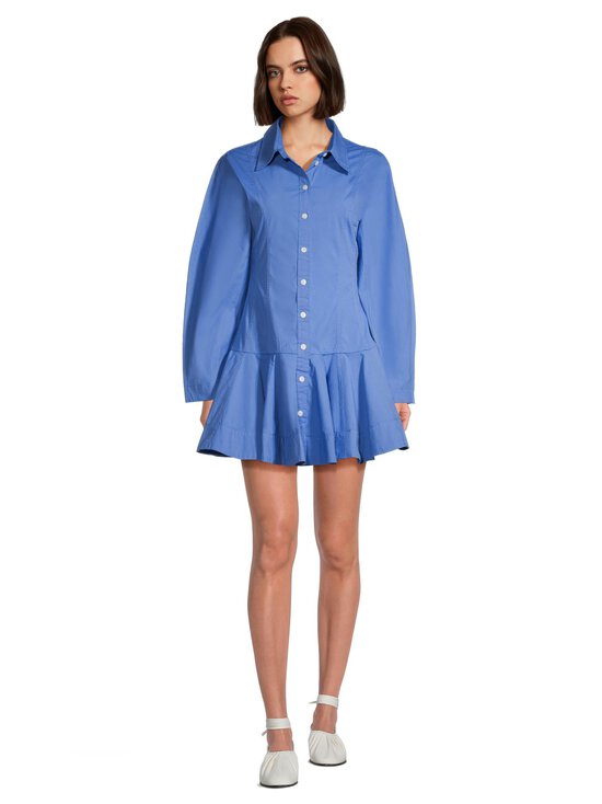 Ganni - Stretch Cotton Mini -paitamekko - 591 MARINA | Stockmann - photo 2