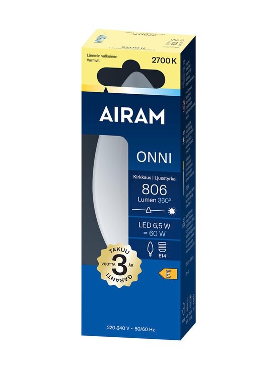 Airam - LED C35 827 806lm E14 360 Onni -opaalilamppu - TRANSPARENT | Stockmann - photo 2