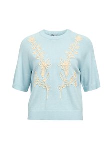 Object - ObjLaney Rubin -neule - WINTER SKY DETAIL:MELANGE SANDSHELL FLORAL EMB | Stockmann