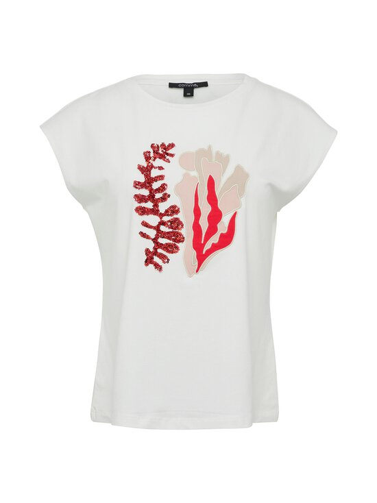 Comma - T-krekls - 01E1 FRONTPRINT CORAL RED - photo 1 Comma - T-krekls - 01E1 FRONTPRINT CORAL RED | Stockmann - photo 1