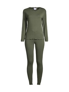 Damella - Bamboo Plain -pyjama 2-osainen - 258 DARK OLIVE | Stockmann