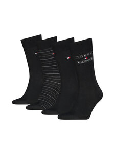 Tommy Hilfiger - Tommy Stripe -sukat 4-pack - 002 BLACK | Stockmann