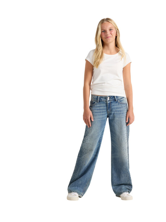 Lindex - Teksapüksid Wide Rhinestone - 791 BLUE | Stockmann - photo 3