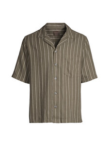 Oscar Jacobson - Triiksärk Cuban Herringbone Stripe Regular Fit - 825 MATT GREEN | Stockmann