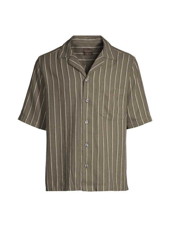 Oscar Jacobson - Triiksärk Cuban Herringbone Stripe Regular Fit - 825 MATT GREEN | Stockmann - photo 1