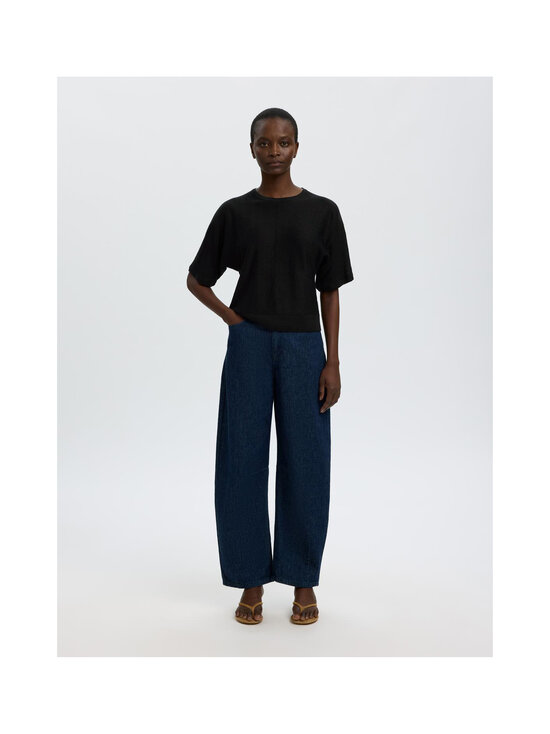 Selected - SlfJane 2/4 Bat O-Neck -pellavaneule - BLACK | Stockmann - photo 2