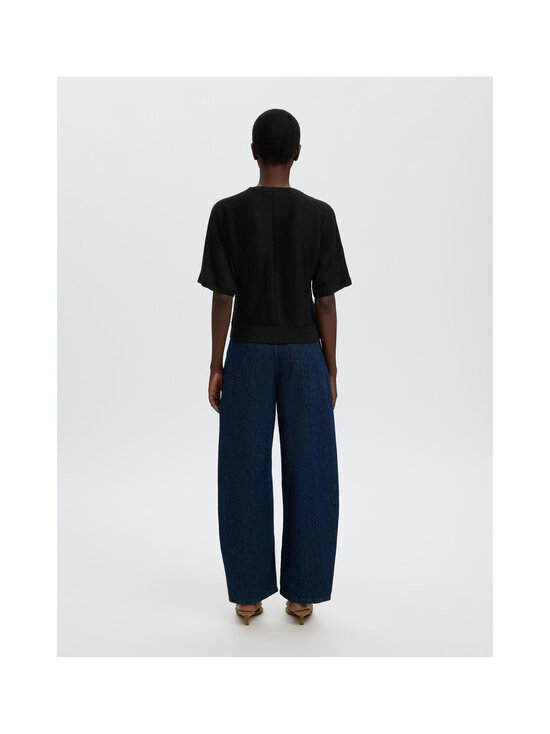 Selected - SlfJane 2/4 Bat O-Neck -pellavaneule - BLACK | Stockmann - photo 3
