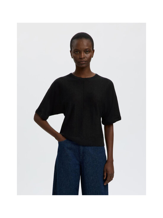 Selected - SlfJane 2/4 Bat O-Neck -pellavaneule - BLACK | Stockmann - photo 4