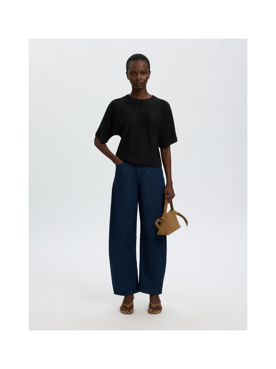 Selected - SlfJane 2/4 Bat O-Neck -pellavaneule - BLACK | Stockmann - photo 5