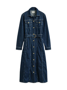 GANT - Belted Denim -midimekko - 961 DARK BLUE WORN IN | Stockmann