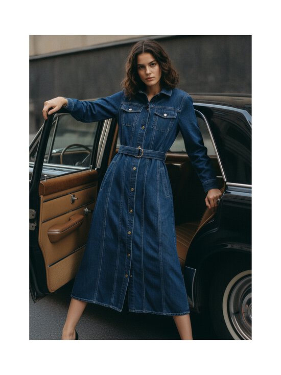 GANT - Belted Denim džinsa kleita - 961 DARK BLUE WORN IN | Stockmann - photo 2