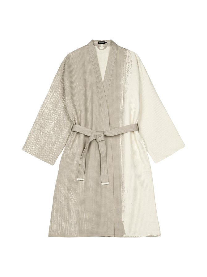 Grey Off White Bathrobe