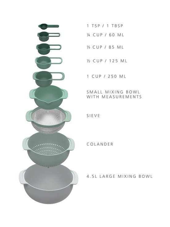 Joseph Joseph - Nest™ 9 Plus -kulhosarja 9 kpl - SAGE - photo 2 Joseph Joseph - Nest™ 9 Plus -kulhosarja 9 kpl - SAGE | Stockmann - photo 2