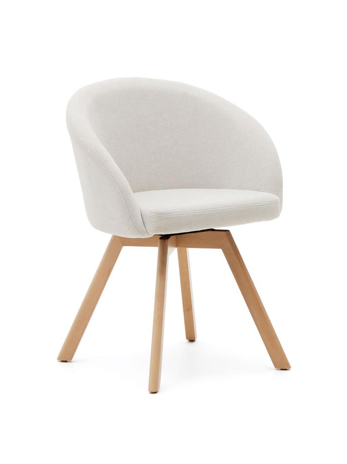Marvin-tuoli beige chenille-kangas / pyökki