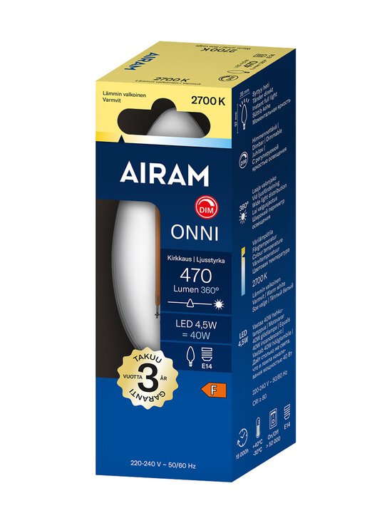 Airam - Led C35 470Lm E14 -lamppu - TRANSPARENT | Stockmann - photo 2