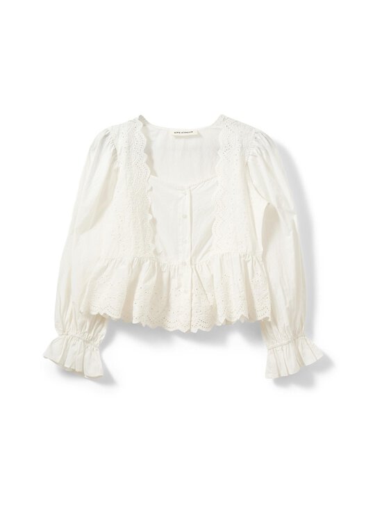 Sofie Schnoor - AriaSW Broderie Anglaise Regular -pitsipaitapusero - 0103 OFF WHITE | Stockmann - photo 1