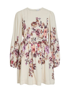 Vila - ViSofila O-Neck -lyhyt mekko - SNOW WHITE AOP:PLA | Stockmann