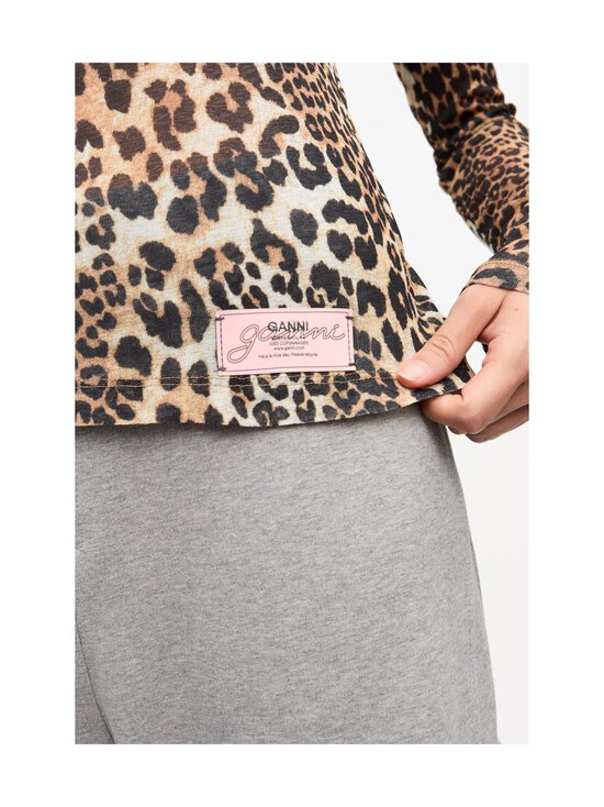 Ganni - Printed Marl Mesh -trikoopaita - 943 LEOPARD | Stockmann - photo 6