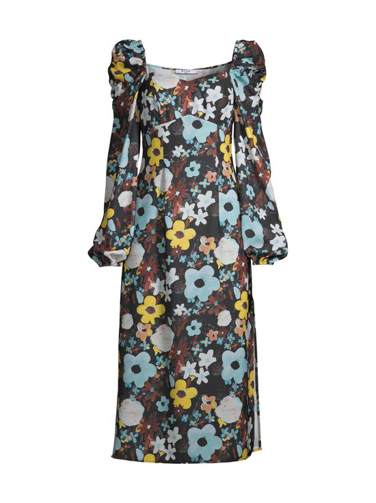 Puff Shoulder Midi Dress -mekko
