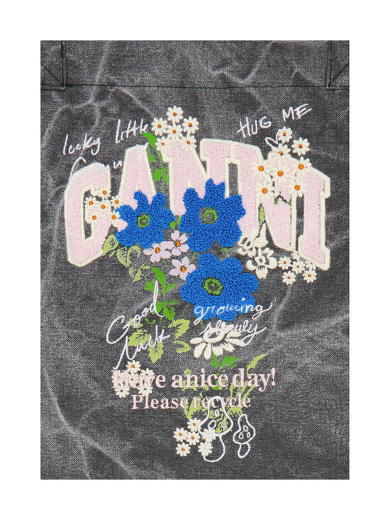 Ganni - Medium Trapeze Easy Flower Print -shopperi - 252 PHANTOM | Stockmann - photo 3