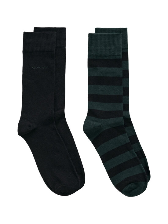 GANT - Barstripe and Solid -sukat 2-pack - 374 TARTAN GREEN | Stockmann - photo 1