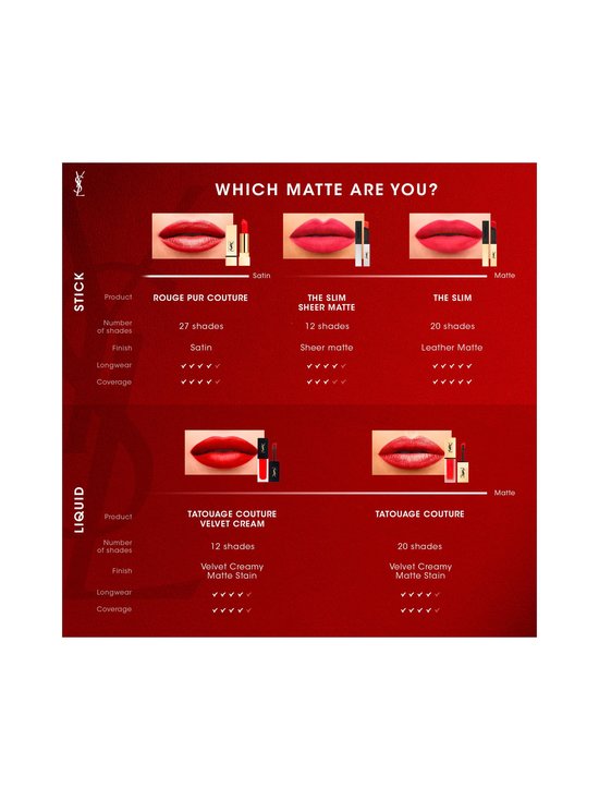 Yves Saint Laurent - Rouge Pur Couture The Slim -mattahuulipuna 2,2 g - 30 - photo 7 Yves Saint Laurent - Rouge Pur Couture The Slim -mattahuulipuna 2,2 g - 30 | Stockmann - photo 7