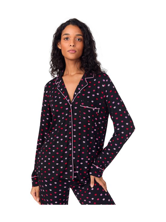 Dkny - Notch Top & Sleep Pant -pyjama - 006 BLACK MULTI LIPS | Stockmann - photo 3