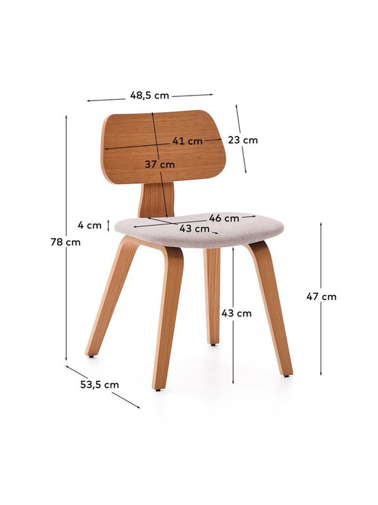 Kave Home - Gena-tuoli tammi / beige chenille - BEIGE | Stockmann - photo 11