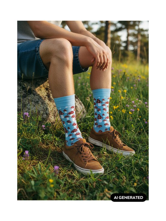 Happy Socks - Mushroom-sukat - 6000 LIGHT BLUE | Stockmann - photo 2