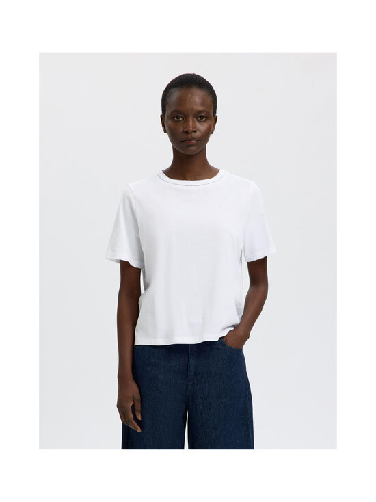 Selected - SlfAssia Detail t-paita - BRIGHT WHITE | Stockmann - photo 5