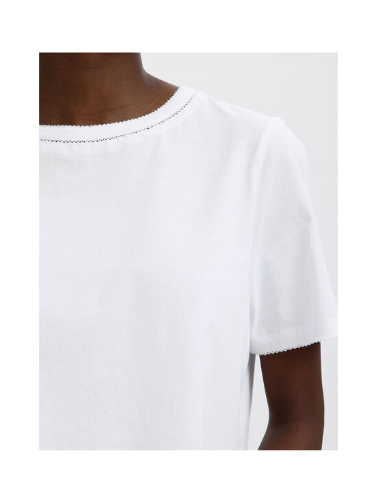 Selected - SlfAssia Detail t-paita - BRIGHT WHITE | Stockmann - photo 6