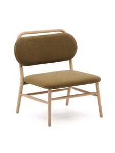 Kave Home - Helda-nojatuoli vihreä chenille-kangas / tammi - BEIGE | Stockmann
