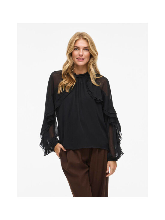 Vila - ViBinna High Neck -sifonkipusero - BLACK BEAUTY | Stockmann - photo 3