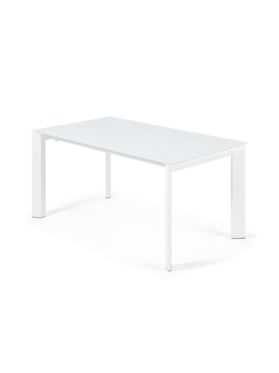 Kave Home - Axis- jatkettava ruokapöytä valkoinen lasi / valkoinen 90 x 160/220 cm - WHITE | Stockmann - photo 1